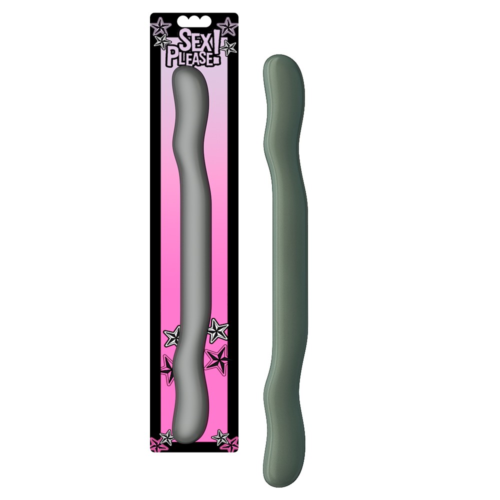 Dildo Duplo Sex Please! 18' Cinzento - Image 2