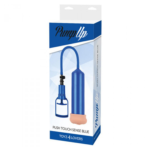Bomba Para O Pénis Com Masturbador Push Touch Sense Azul - Image 3