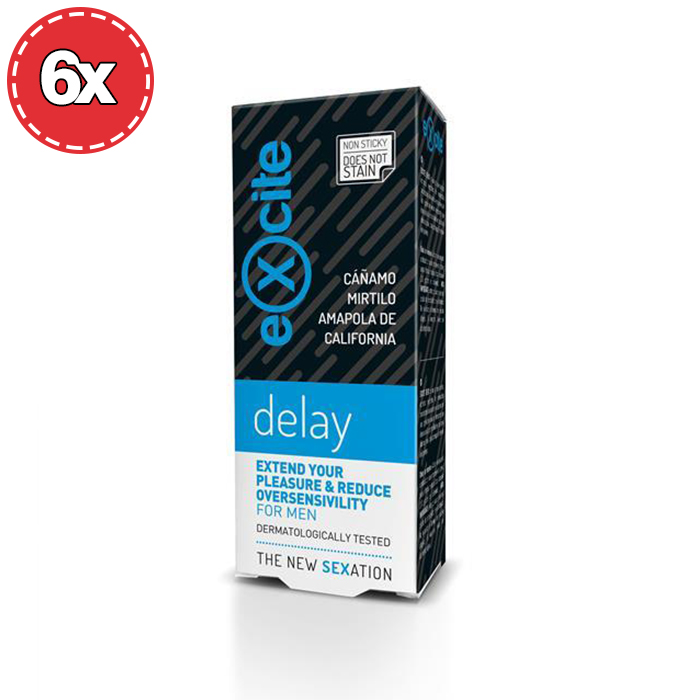 Pack Com 6 Géis Retardantes Excite Man Delay 15Ml