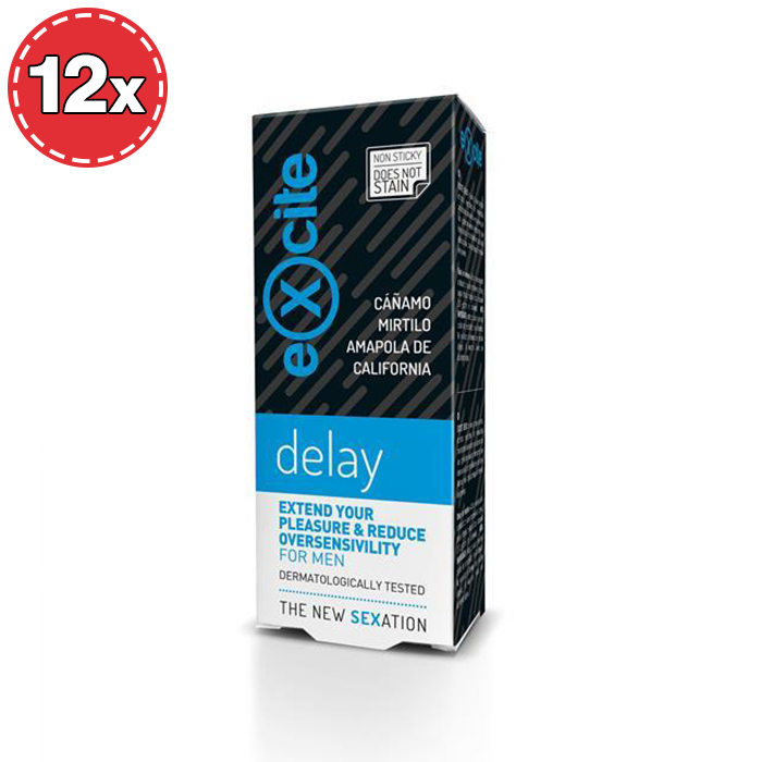 Pack Com 12 Géis Retardantes Excite Man Delay 15Ml
