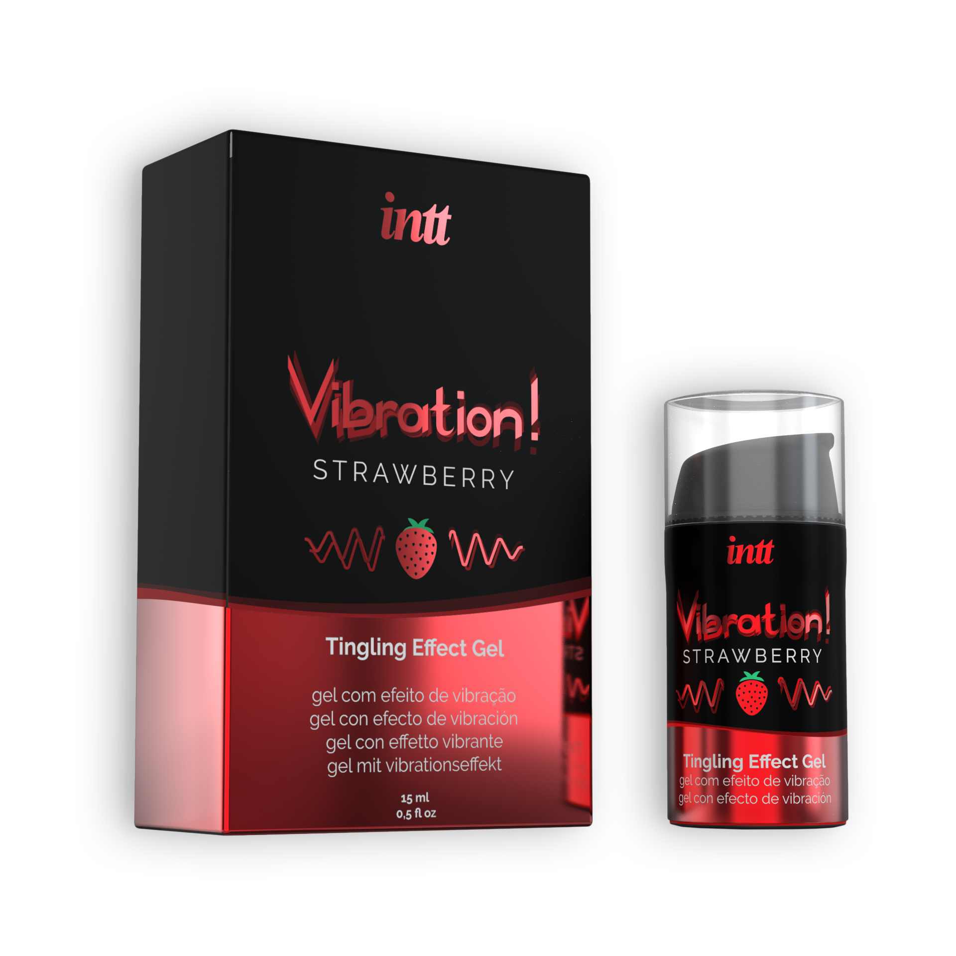 Gel Com Vibração Vibration Morango Intt 15Ml - Image 2