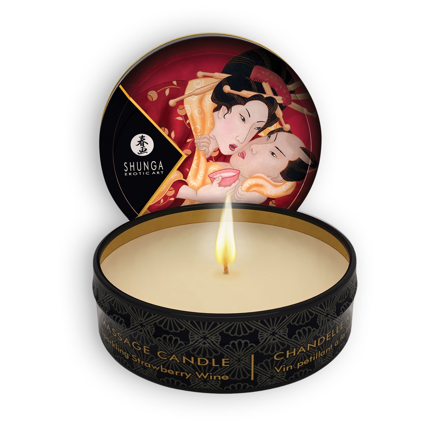 Vela De Massagem Afrodisíaca Shunga Champanhe E Morango 30Ml