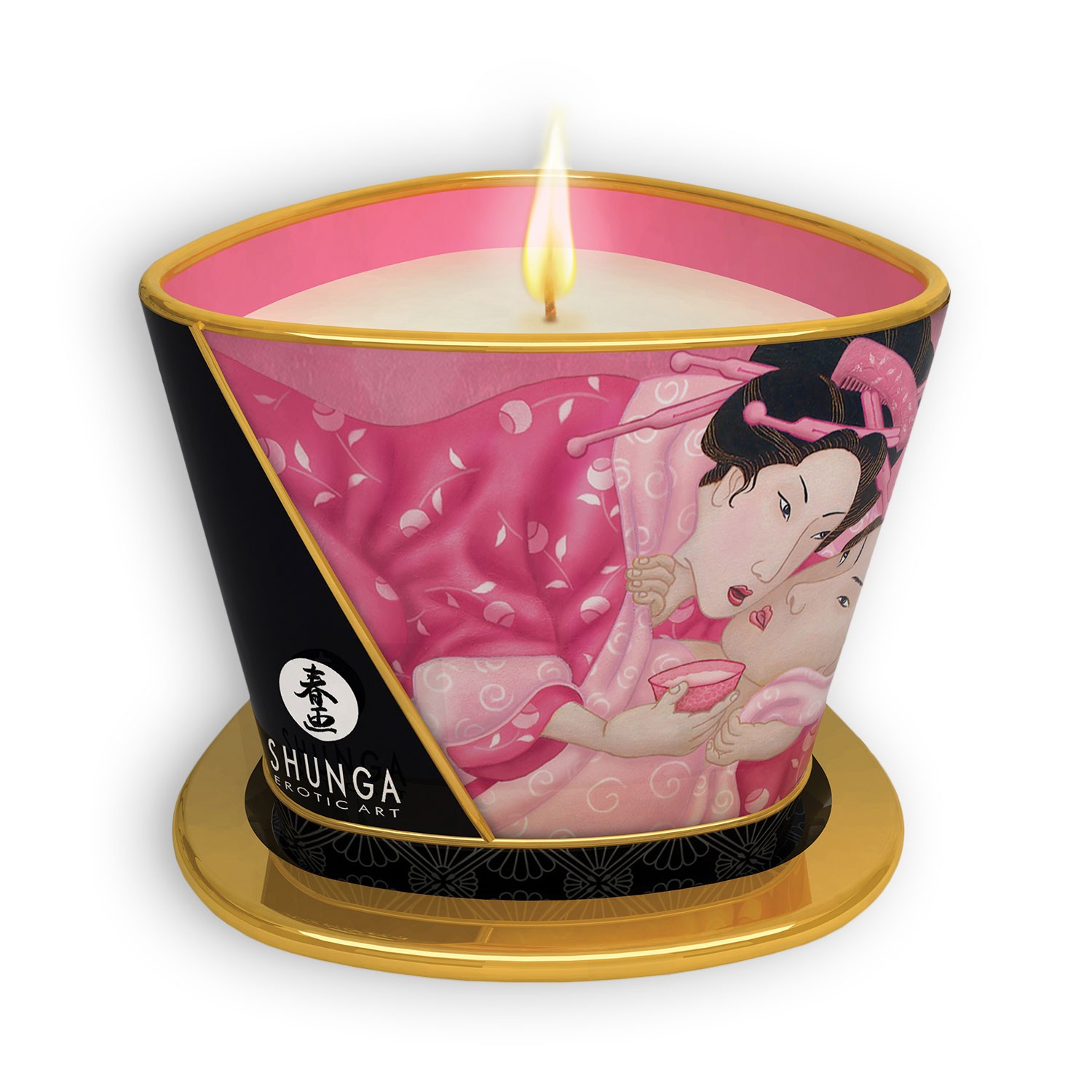 Vela De Massagem Shunga Aphrodisia Pétalas De Rosa 170Ml