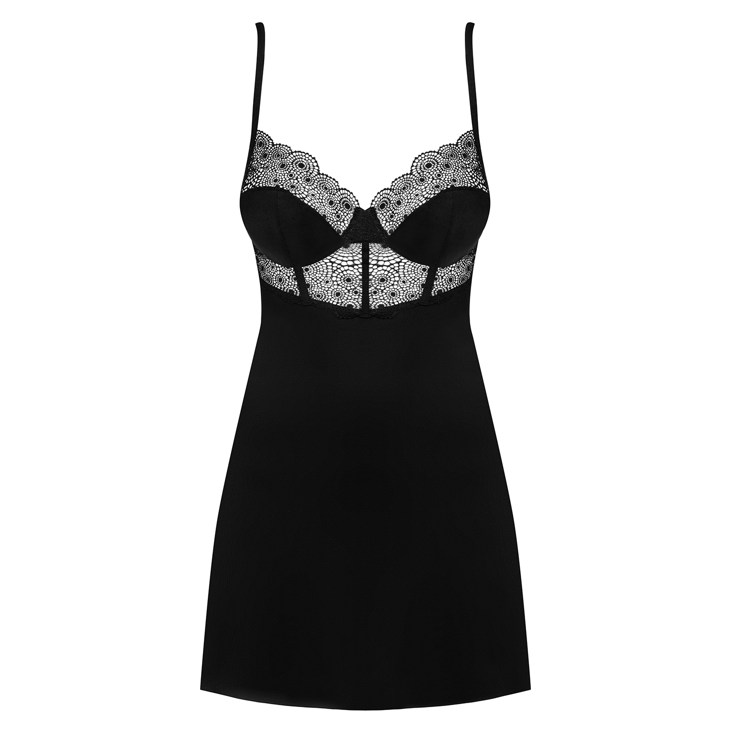 Camisa De Noite E Tanga Sharlotte Obsessive Preta - Image 3