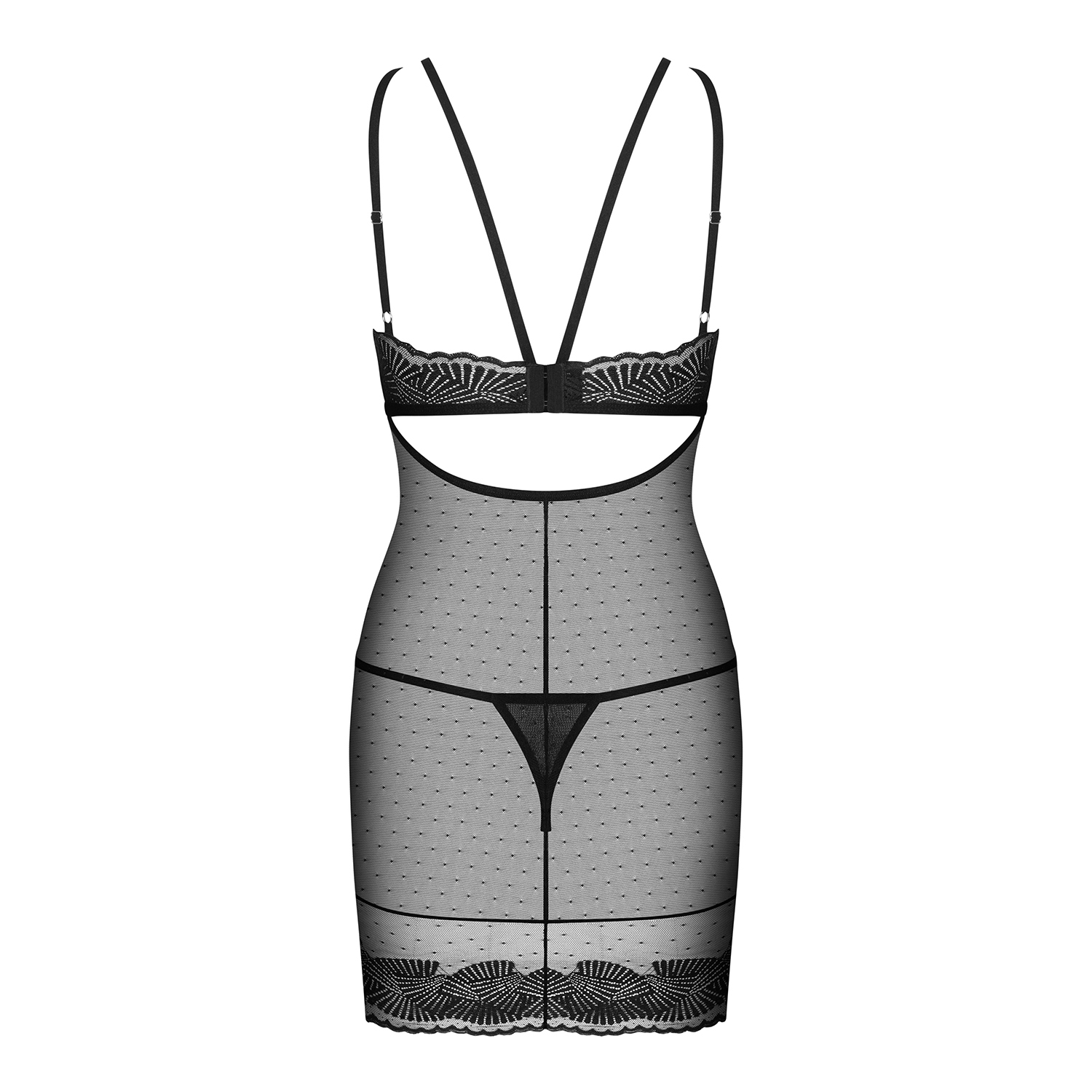 Camisa De Noite E Tanga Allastia Obsessive Preto - Image 4