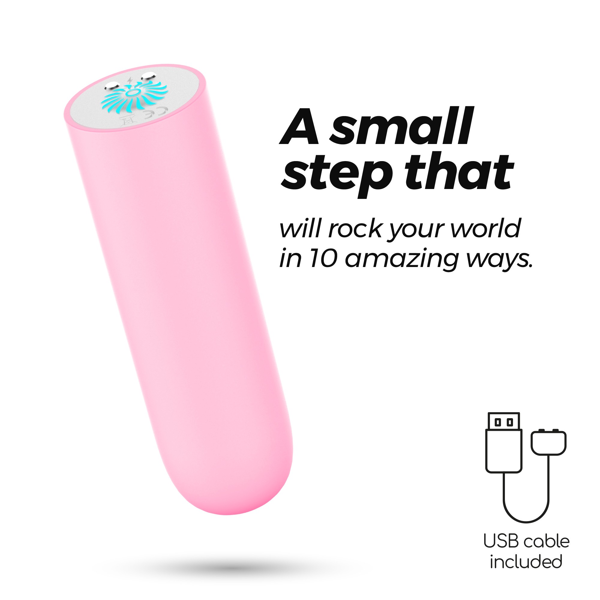 Quackers Bala Vibratória Recarregável Por Usb Rosa Crushious