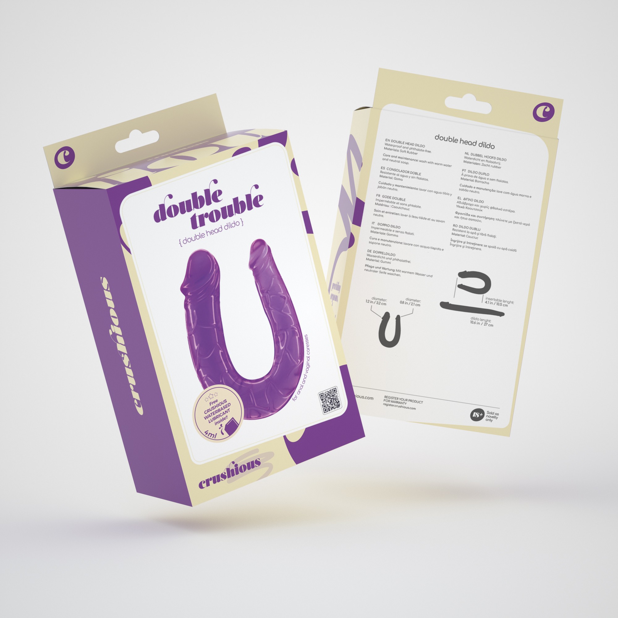 Dildo Duplo Double Trouble Crushious Roxo - Image 9