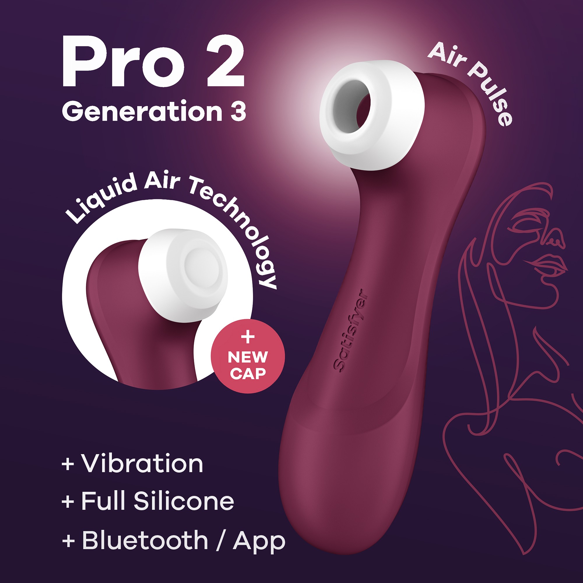 Estimulador Pro 2 Gen 3 Satisfyer Com Connect App Vermelho Tinto