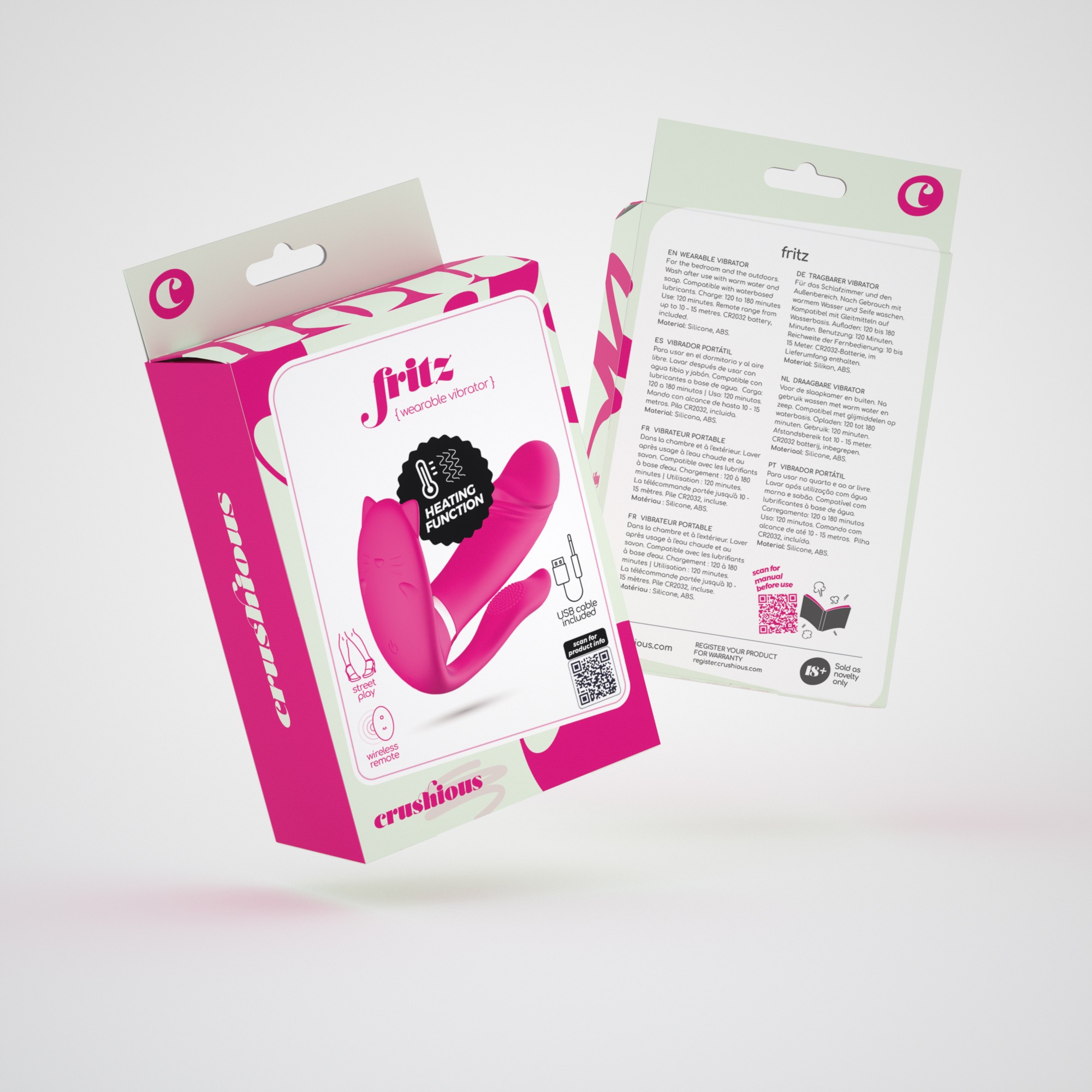 Estimulador Com Controlo Remoto Fritz Crushious Rosa - Image 12