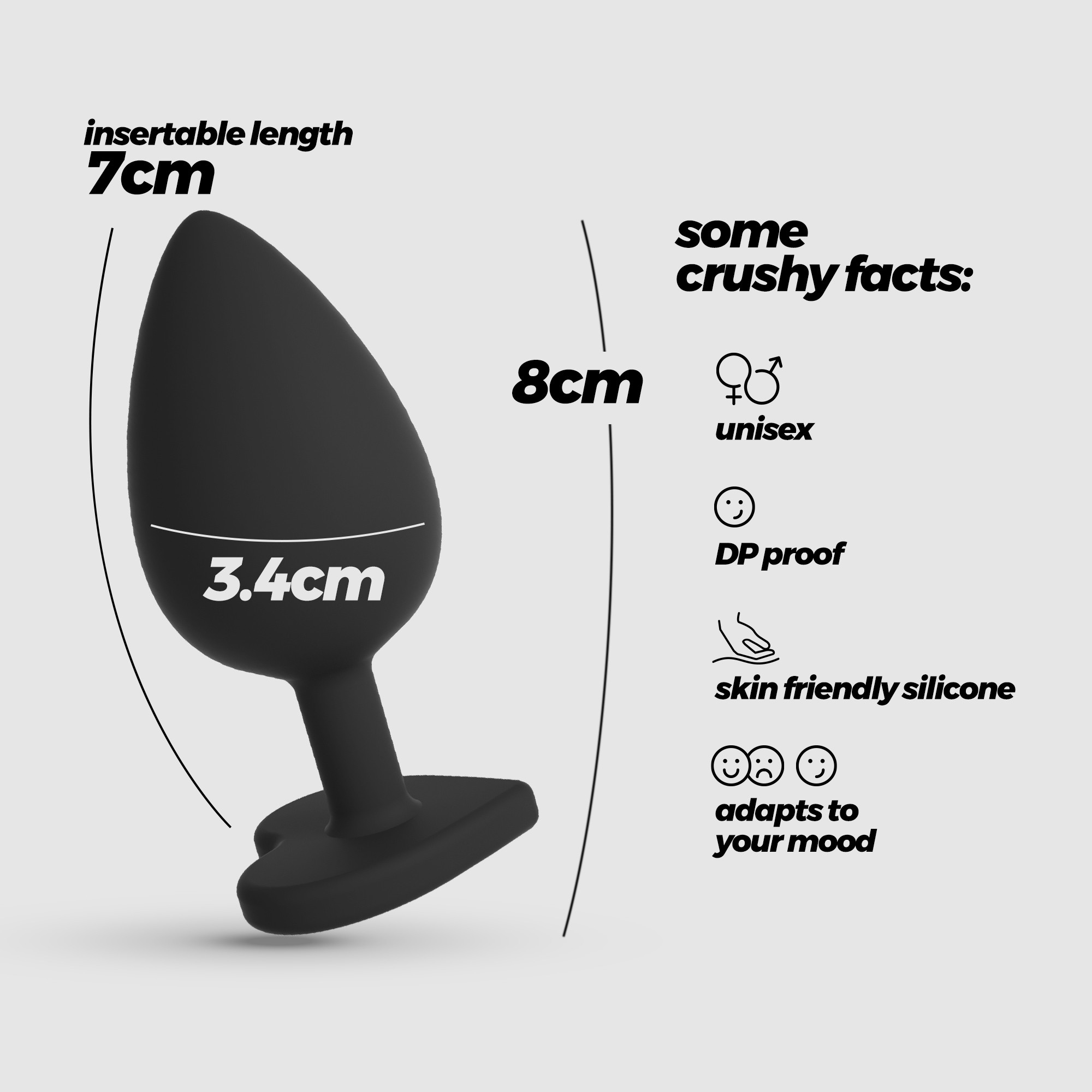 Cuore Plug Anal Médio Com 4 Joias Intercambiáveis Crushious - Image 9