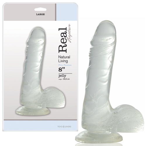 Dildo Real Rapture Fire Passion 8'' Transparente - Image 2